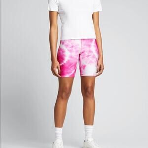 Terez High Rise Pink And White Tie-Dye Bike Shorts Size XS NWT